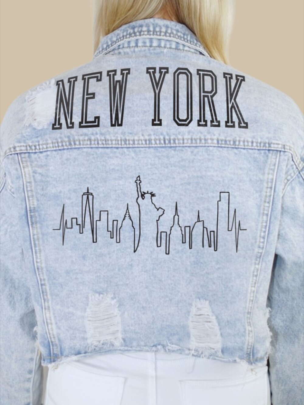 New York City Skyline Denim Jacket